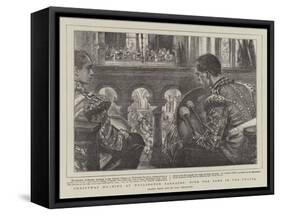 Christmas Morning at Wellington Barracks, with the Band in the Chapel-Charles Paul Renouard-Framed Stretched Canvas