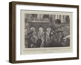 Christmas Morning at Wellington Barracks, with the Band in the Chapel-Charles Paul Renouard-Framed Giclee Print