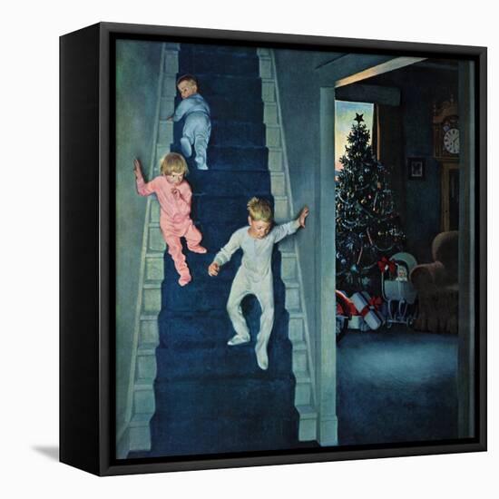 "Christmas Morning", December 24, 1955-John Falter-Framed Stretched Canvas