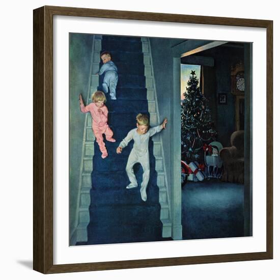 "Christmas Morning", December 24, 1955-John Falter-Framed Giclee Print