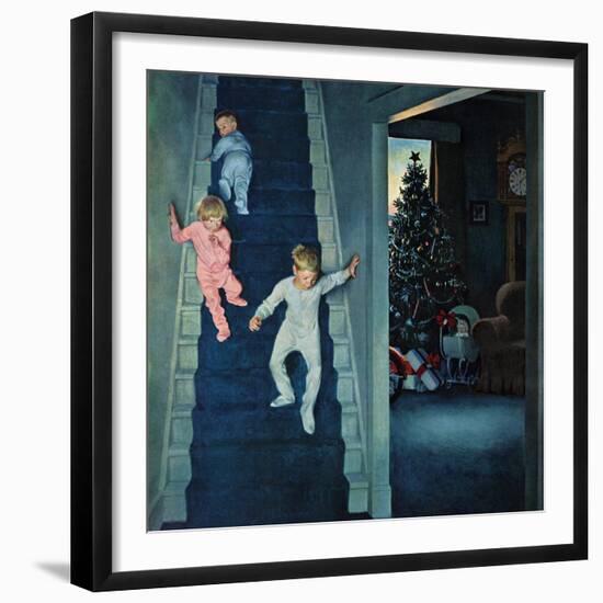 "Christmas Morning", December 24, 1955-John Falter-Framed Giclee Print