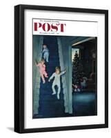 "Christmas Morning" Saturday Evening Post Cover, December 24, 1955-John Falter-Framed Giclee Print