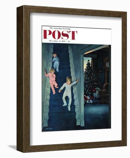 "Christmas Morning" Saturday Evening Post Cover, December 24, 1955-John Falter-Framed Giclee Print