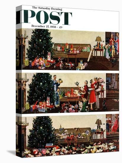 "Christmas Morning" Saturday Evening Post Cover, December 27, 1958-Ben Kimberly Prins-Stretched Canvas