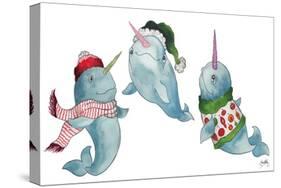 Christmas Narwhals-Elizabeth Medley-Stretched Canvas