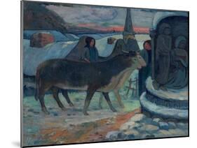 Christmas Night (The Blessing of the Oxen)-Paul Gauguin-Mounted Giclee Print