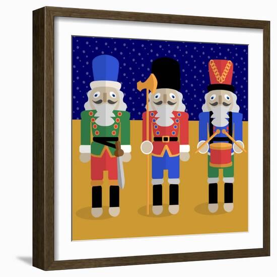 Christmas Nutcrackers - Good Luck Symbols-Claire Huntley-Framed Giclee Print