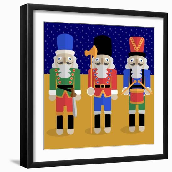 Christmas Nutcrackers - Good Luck Symbols-Claire Huntley-Framed Premium Giclee Print