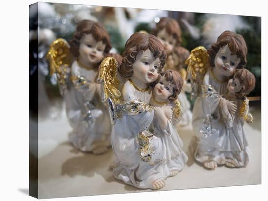 Christmas Ornaments for Sale in the Verona Christmas Market, Italy.-Jon Hicks-Stretched Canvas