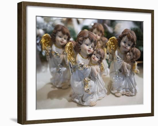 Christmas Ornaments for Sale in the Verona Christmas Market, Italy.-Jon Hicks-Framed Photographic Print