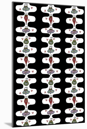 Christmas Ornaments & Garland Repeat Black-Cyndi Lou-Mounted Giclee Print