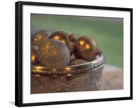 Christmas Ornaments in Crystal Bowl-Michele Westmorland-Framed Photographic Print