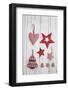 Christmas Ornaments on White Wood-Andrea Haase-Framed Photographic Print