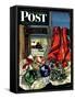 "Christmas Ornaments," Saturday Evening Post Cover, December 18, 1943-John Atherton-Framed Stretched Canvas