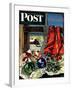 "Christmas Ornaments," Saturday Evening Post Cover, December 18, 1943-John Atherton-Framed Giclee Print