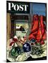 "Christmas Ornaments," Saturday Evening Post Cover, December 18, 1943-John Atherton-Mounted Giclee Print