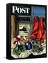 "Christmas Ornaments," Saturday Evening Post Cover, December 18, 1943-John Atherton-Framed Stretched Canvas