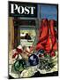 "Christmas Ornaments," Saturday Evening Post Cover, December 18, 1943-John Atherton-Mounted Premium Giclee Print