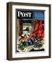 "Christmas Ornaments," Saturday Evening Post Cover, December 18, 1943-John Atherton-Framed Giclee Print