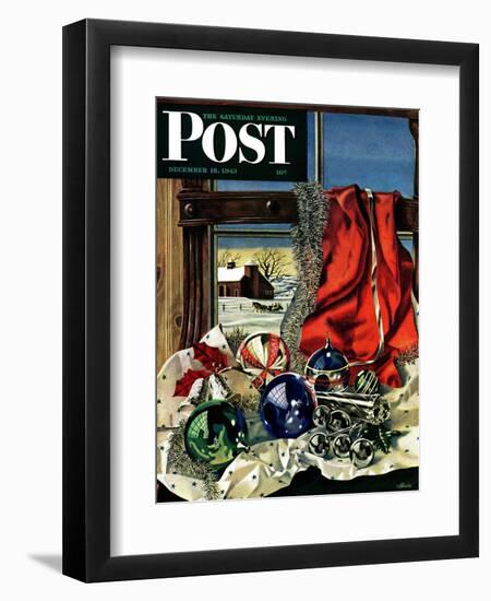 "Christmas Ornaments," Saturday Evening Post Cover, December 18, 1943-John Atherton-Framed Giclee Print