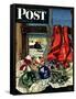 "Christmas Ornaments," Saturday Evening Post Cover, December 18, 1943-John Atherton-Framed Stretched Canvas