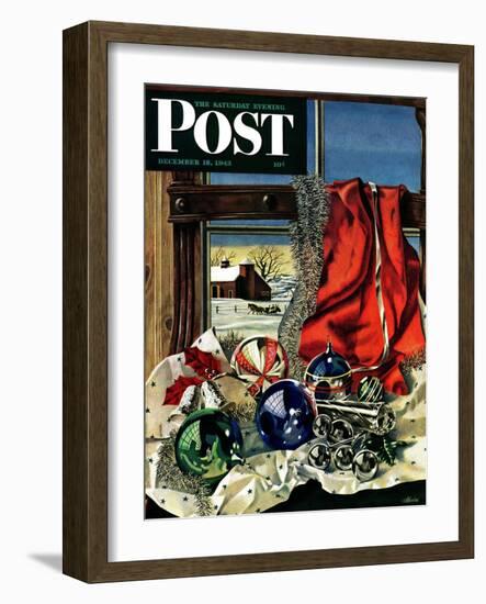 "Christmas Ornaments," Saturday Evening Post Cover, December 18, 1943-John Atherton-Framed Giclee Print