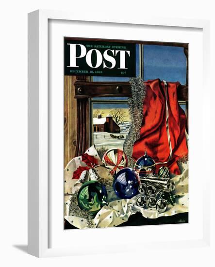 "Christmas Ornaments," Saturday Evening Post Cover, December 18, 1943-John Atherton-Framed Giclee Print