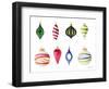 Christmas Ornaments Watercolor I-Lanie Loreth-Framed Art Print