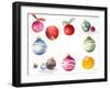 Christmas Ornaments Watercolor II-Lanie Loreth-Framed Art Print