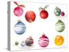 Christmas Ornaments Watercolor II-Lanie Loreth-Stretched Canvas