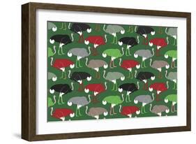 Christmas Ostrich Stockings-Joanne Paynter Design-Framed Giclee Print