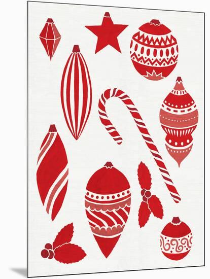 Christmas Otomi Tile III-Elyse DeNeige-Mounted Art Print