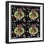 Christmas Pattern - Bruno Bear-Sheena Pike Art And Illustration-Framed Giclee Print