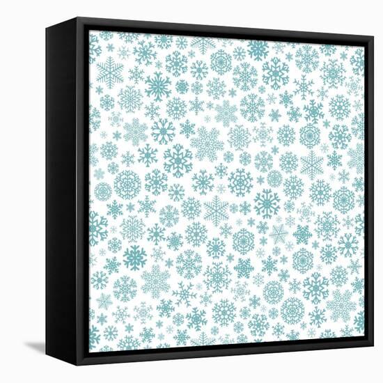 Christmas Pattern from Snowflakes-31moonlight31-Framed Stretched Canvas