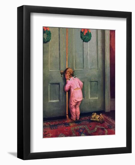 "Christmas Peek,"December 22, 1934-Mary Ellen Sigsbee-Framed Premium Giclee Print