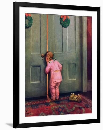 "Christmas Peek,"December 22, 1934-Mary Ellen Sigsbee-Framed Giclee Print