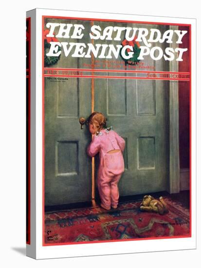 "Christmas Peek," Saturday Evening Post Cover, December 22, 1934-Mary Ellen Sigsbee-Stretched Canvas