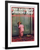 "Christmas Peek," Saturday Evening Post Cover, December 22, 1934-Mary Ellen Sigsbee-Framed Giclee Print