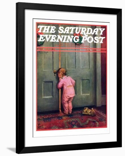 "Christmas Peek," Saturday Evening Post Cover, December 22, 1934-Mary Ellen Sigsbee-Framed Giclee Print