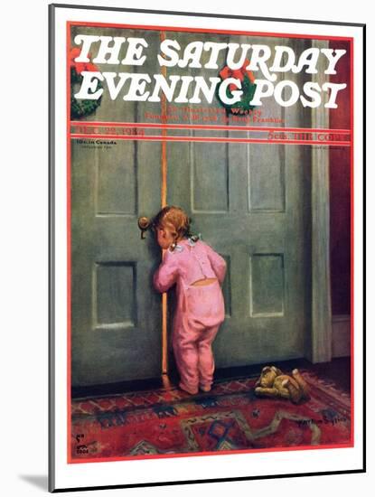 "Christmas Peek," Saturday Evening Post Cover, December 22, 1934-Mary Ellen Sigsbee-Mounted Giclee Print