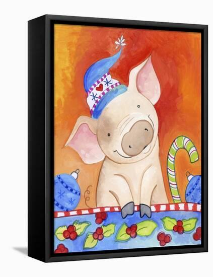 Christmas Piggie-Valarie Wade-Framed Stretched Canvas