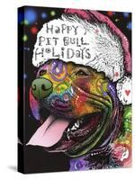 Christmas Pitbull-Dean Russo-Stretched Canvas