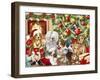 Christmas Playing Dogs-MAKIKO-Framed Giclee Print