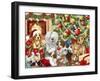 Christmas Playing Dogs-MAKIKO-Framed Giclee Print