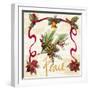 Christmas Poinsettia Ribbon II-Lanie Loreth-Framed Art Print