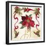 Christmas Poinsettia Ribbon IV-Lanie Loreth-Framed Art Print