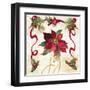 Christmas Poinsettia Ribbon IV-Lanie Loreth-Framed Art Print