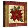 Christmas Poinsettia Vintage 1-Asmaa’ Murad-Stretched Canvas