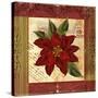 Christmas Poinsettia Vintage 1-Asmaa’ Murad-Stretched Canvas