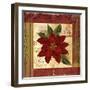 Christmas Poinsettia Vintage 1-Asmaa’ Murad-Framed Giclee Print